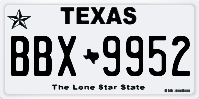 TX license plate BBX9952
