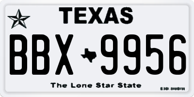 TX license plate BBX9956