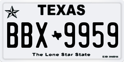 TX license plate BBX9959