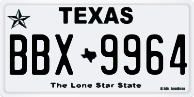 TX license plate BBX9964