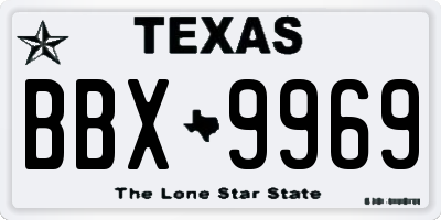 TX license plate BBX9969