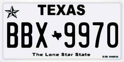 TX license plate BBX9970