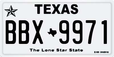 TX license plate BBX9971