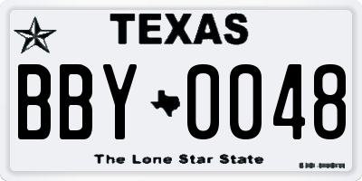TX license plate BBY0048