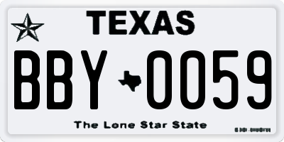TX license plate BBY0059