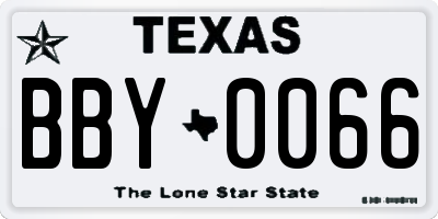 TX license plate BBY0066