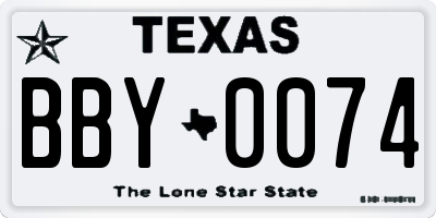 TX license plate BBY0074