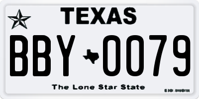 TX license plate BBY0079