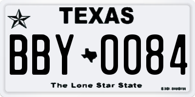 TX license plate BBY0084