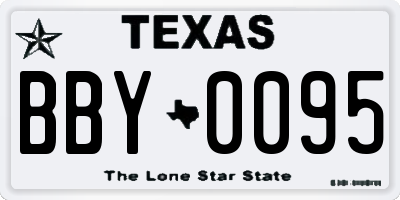 TX license plate BBY0095