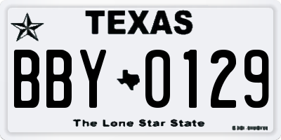 TX license plate BBY0129