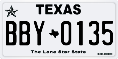 TX license plate BBY0135