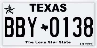 TX license plate BBY0138