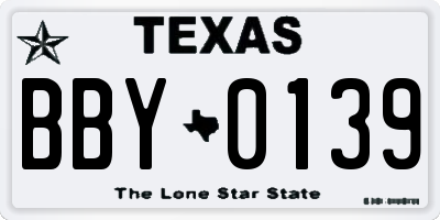 TX license plate BBY0139