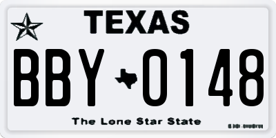 TX license plate BBY0148