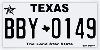TX license plate BBY0149