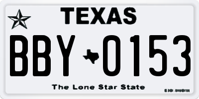TX license plate BBY0153