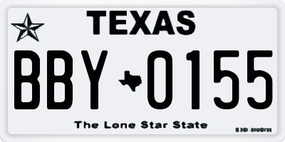 TX license plate BBY0155