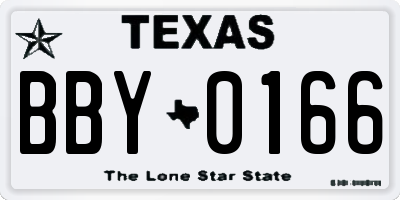 TX license plate BBY0166