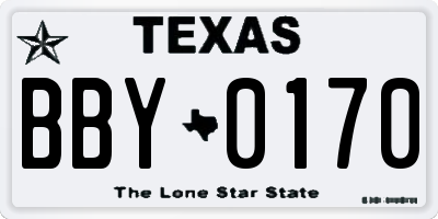 TX license plate BBY0170