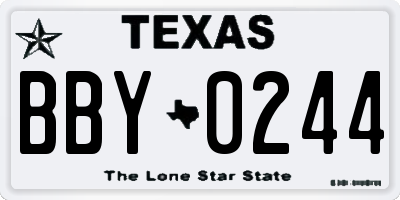 TX license plate BBY0244