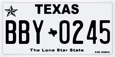 TX license plate BBY0245