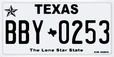 TX license plate BBY0253