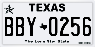TX license plate BBY0256