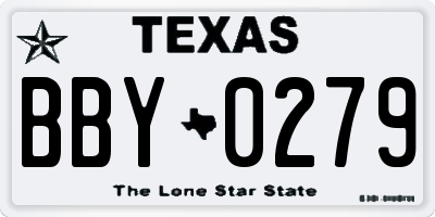TX license plate BBY0279