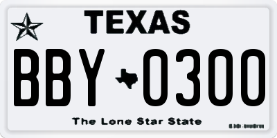 TX license plate BBY0300