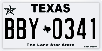 TX license plate BBY0341