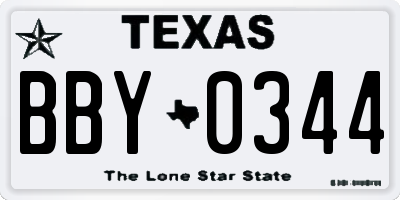 TX license plate BBY0344