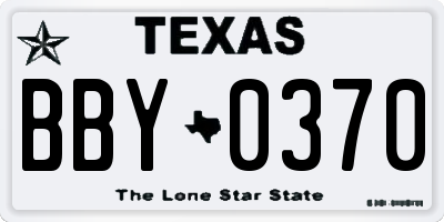 TX license plate BBY0370