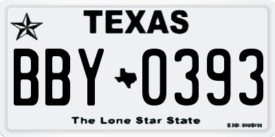 TX license plate BBY0393