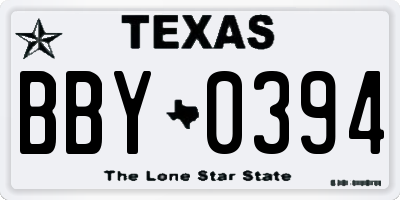 TX license plate BBY0394