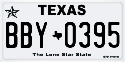 TX license plate BBY0395