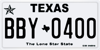 TX license plate BBY0400