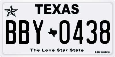 TX license plate BBY0438