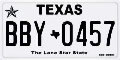 TX license plate BBY0457