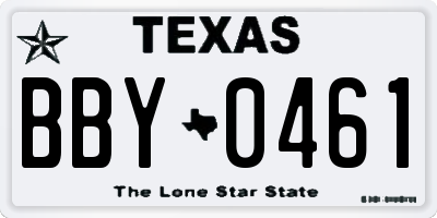 TX license plate BBY0461