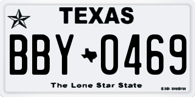 TX license plate BBY0469