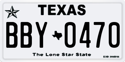 TX license plate BBY0470