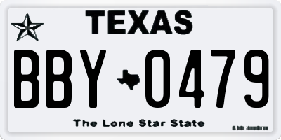 TX license plate BBY0479