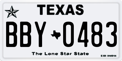 TX license plate BBY0483
