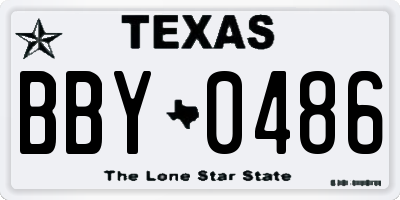 TX license plate BBY0486