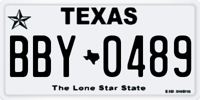 TX license plate BBY0489