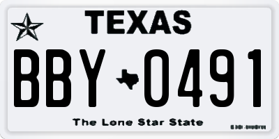 TX license plate BBY0491