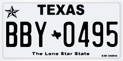 TX license plate BBY0495
