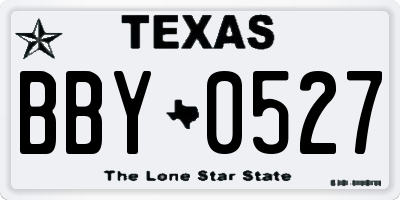 TX license plate BBY0527