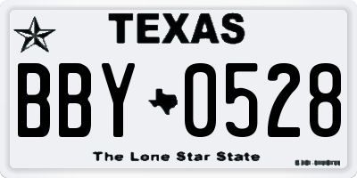 TX license plate BBY0528